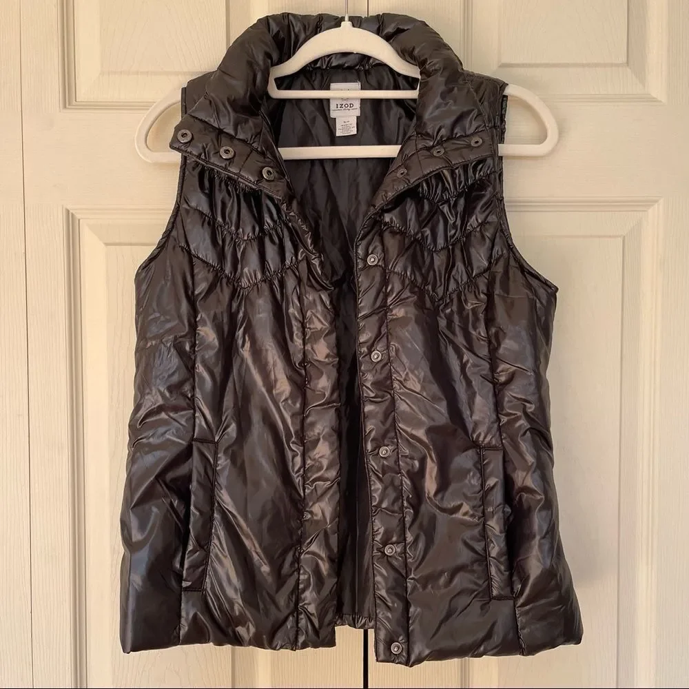 IZOD black puff vest, size S